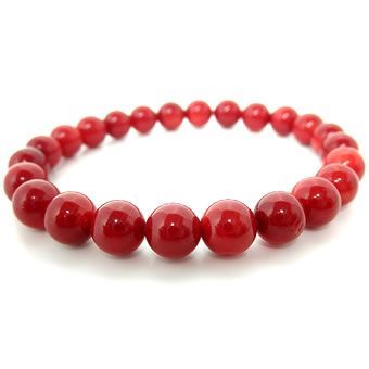 ★赤サンゴブレスレット※内径サイズ：約１４〜１８ｃｍ選択可能 赤珊瑚 ブレスレット 赤さんご ブレスレット レッドコーラル Red Coral パワーストーン 天然石 ブレスレット 金運祈願 ブレスレット 安産祈願 災難厄除祈願