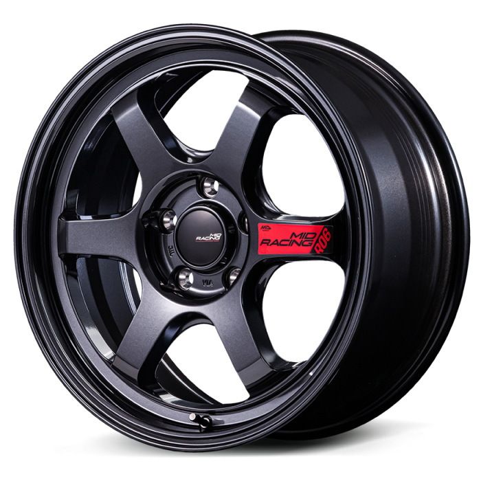 ホイール4本セット 17インチ 7 5 J 40 H 100 MID RACING R 06 クリスタルブラック