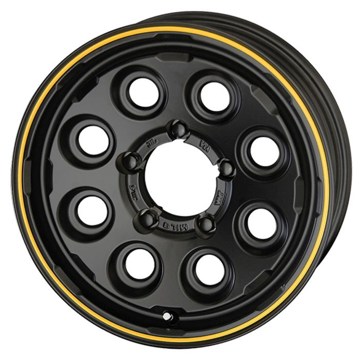 ホイール4本セット 16インチ 5 J 20 H 139 7 PPX MIL 8 セミグロスブラック イエローライン