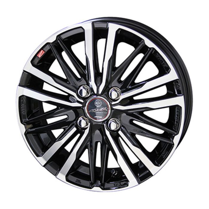 ホイール4本セット 14インチ 5 J 43 4 H 100 SMACK CREST サファイアブラックポリッシュ