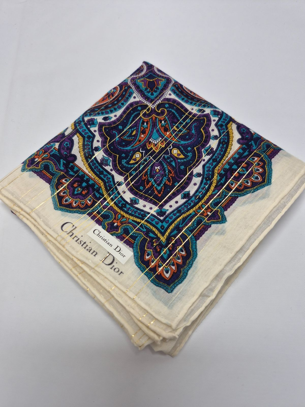 新品】Christian Dior レディースハンカチ 約52㎝ やや大判サイズ