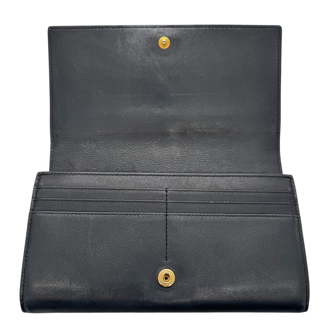 SAINT LAURENT サンローラン 長財布 レザー ブラック YSLロゴ G金具