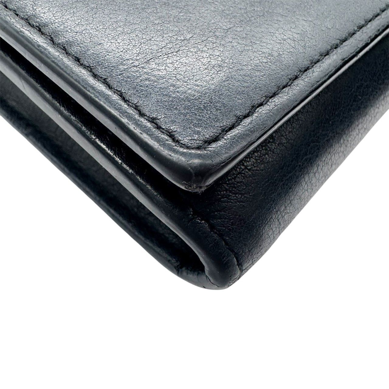 SAINT LAURENT サンローラン 長財布 レザー ブラック YSLロゴ G金具