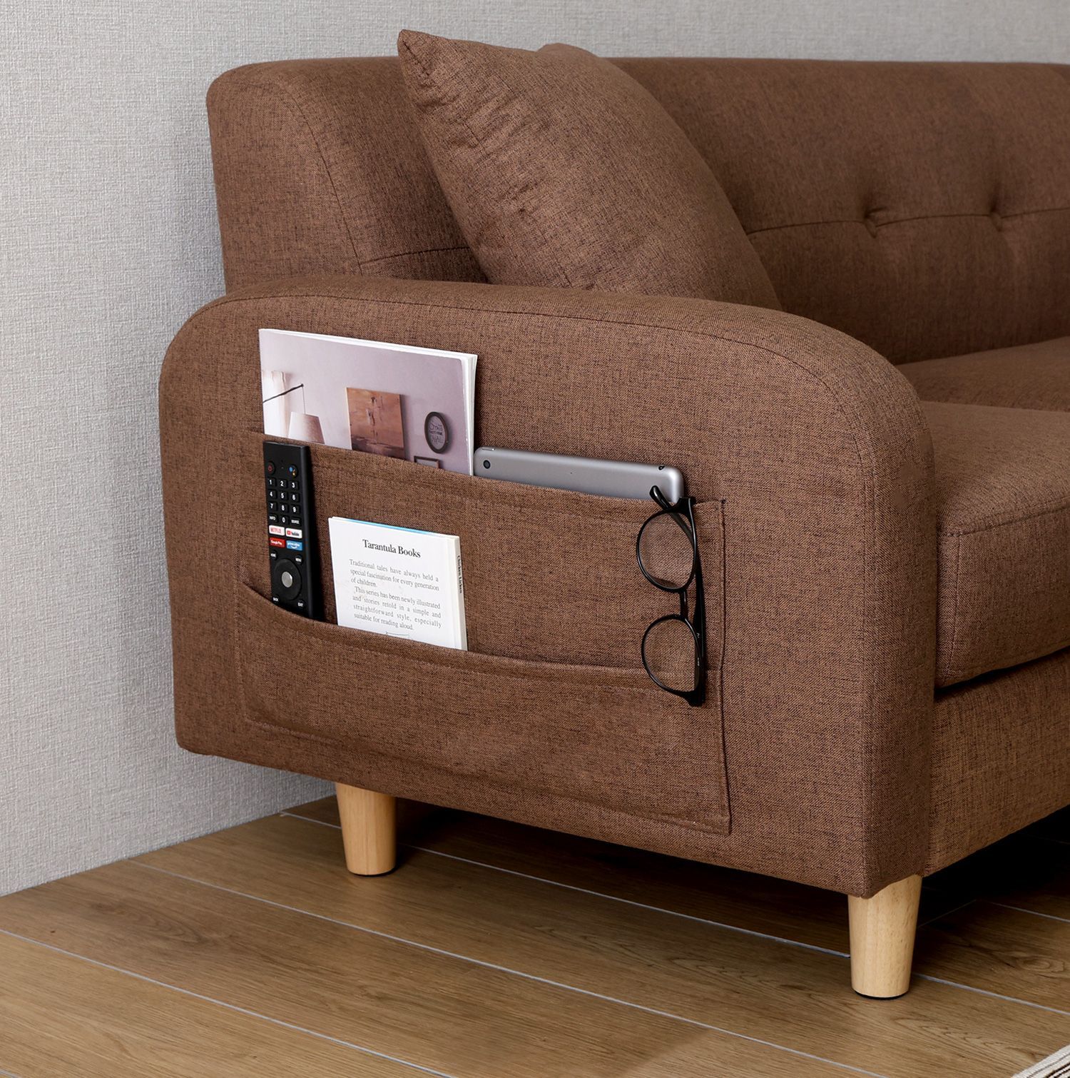 ファブリックカウチソファ 幅164cm