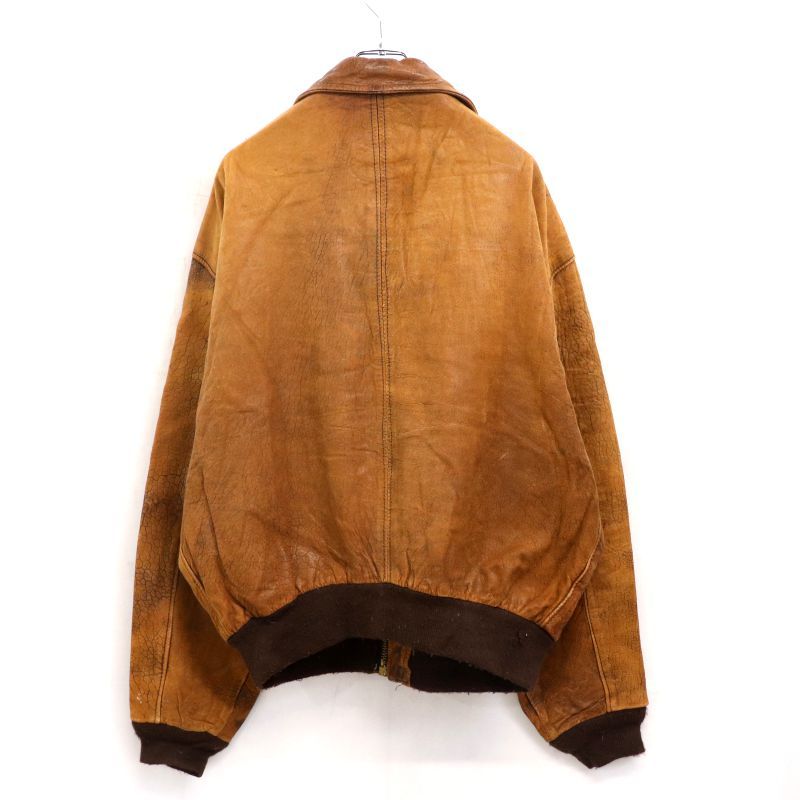 80s USA製 vintage BROOKS A-2タイプ レザージャケット メンズ 表記M