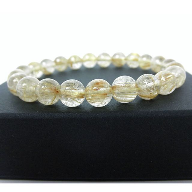 ★ルチルクォーツブレスレット※内径サイズ：約１４～１８ｃｍ選択可能 ルチルレイテッドクォーツ 金針水晶 Rutilelated quartz ブレスレット パワーストーン ブレスレット 天然石 ブレスレット 金運 商売運祈願 ブレスレット