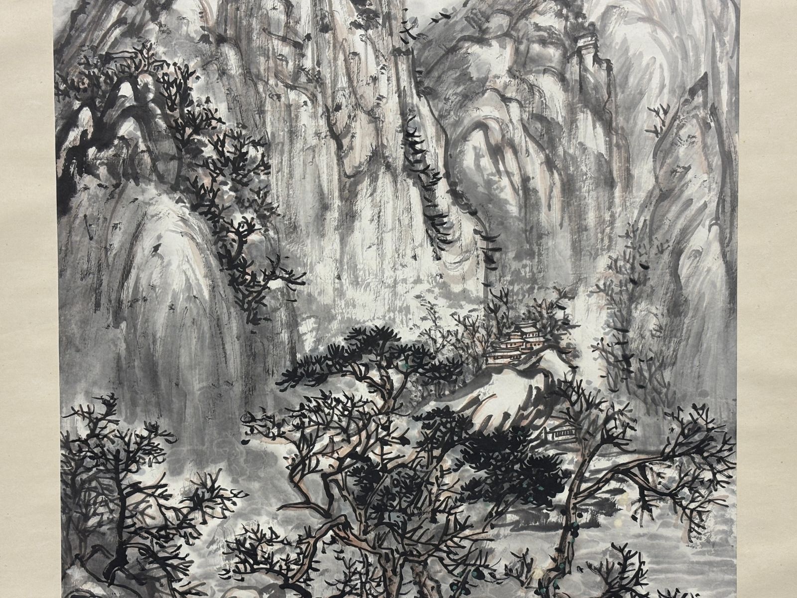  中国画 鄭伊農 作 雪景山水図 立軸 倣古作 和室 茶室 インテリア その他 絵画