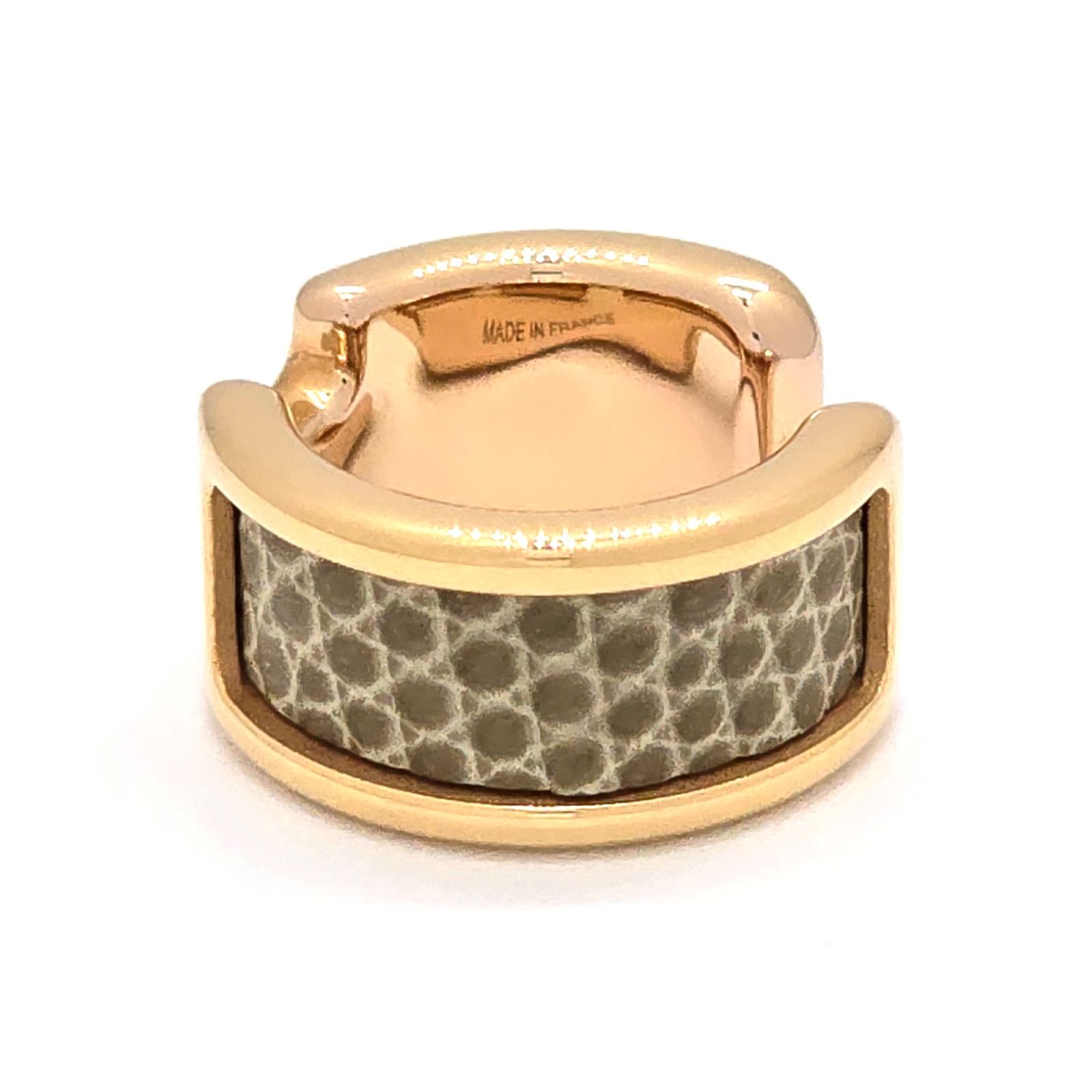  HERMES エルメス オランプ PM イヤーカフ リザード オンブレ系 メタリック仕上げ ゴールデンローズ系 フランス製 イヤーカフ イヤーフック アクセサリー