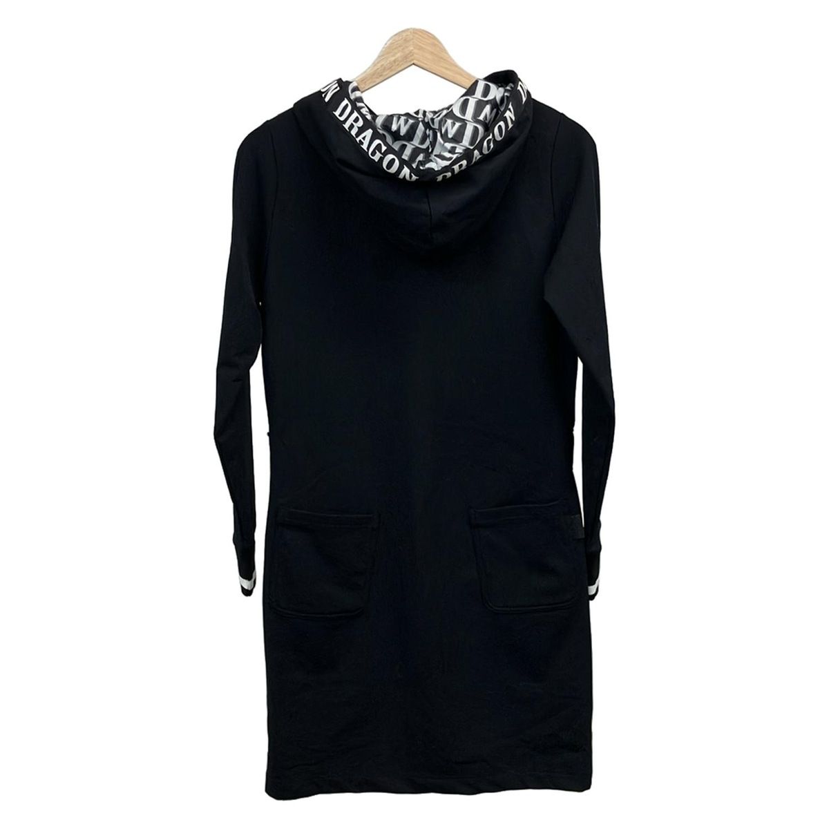 DANCE WITH DRAGON ダンスウィズドラゴン ワンピース サイズ2 M レディース - 黒×白 長袖 ひざ丈