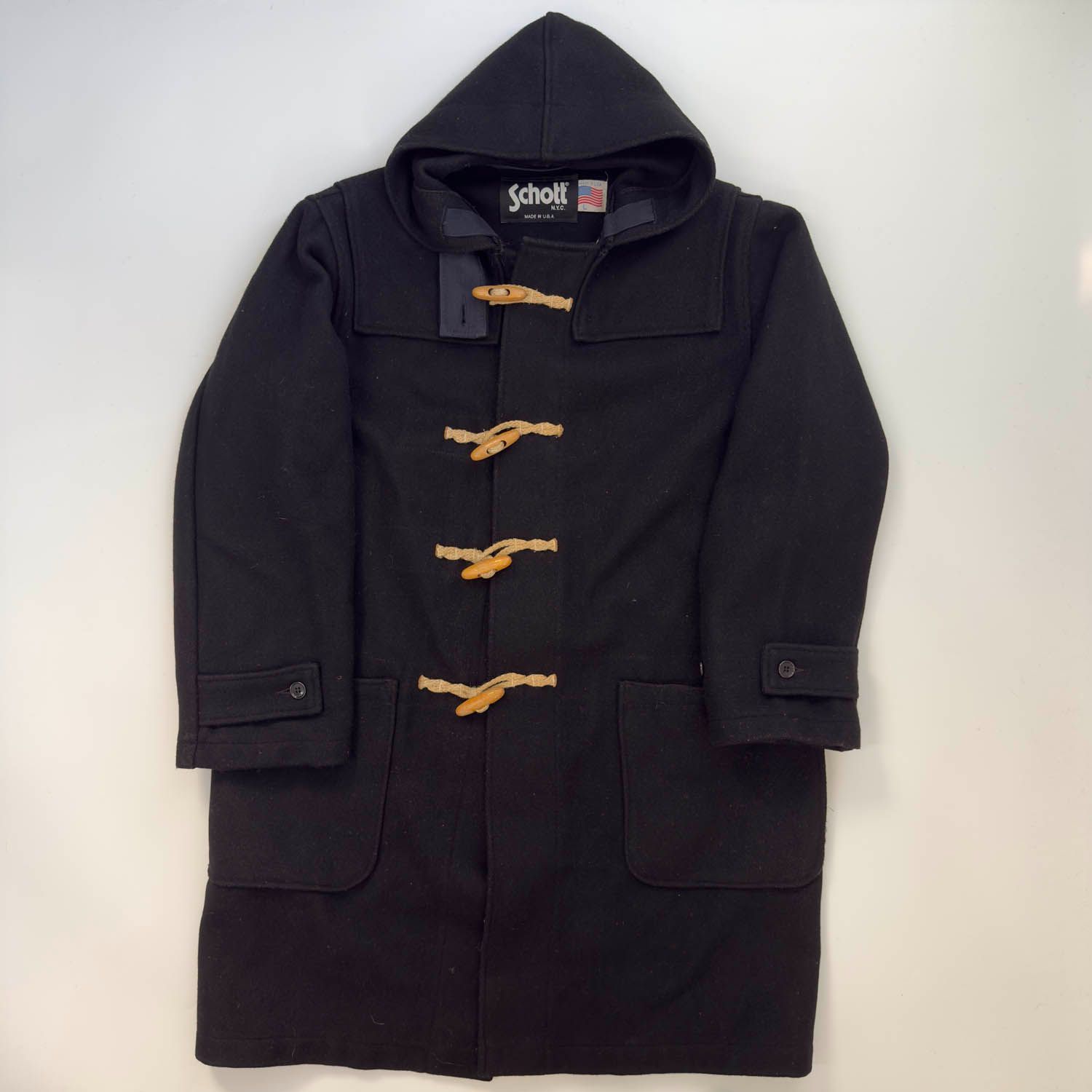 Schott【ショット】 ダッフルコート ファイヤーマンフック ブラック S Schott【ショット】 ダッフルコート ファイヤーマンフック ブラック S