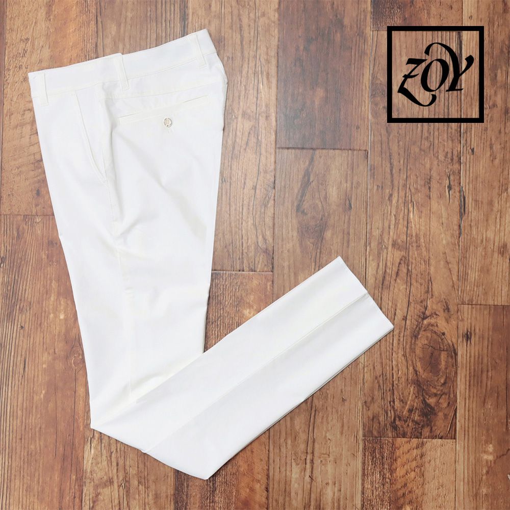 春夏/ZOY/79cm/ゴルフ パンツ 071422430  ストレッチ ロゴ刺繍 メンズ 紳士 ゾーイ 新品/白/ホワイト/kk108/