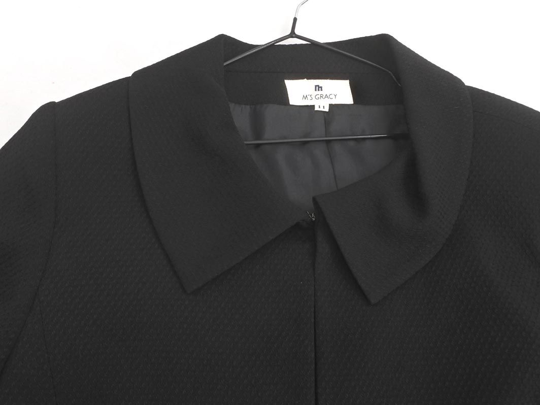 M's Gracy エムズグレイシー・フランネルジャケットXL 42ブラック M's Gracy エムズグレイシー・フランネルジャケットXL 42ブラック M´s