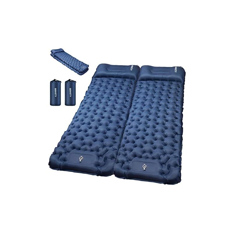 新品】 GEKETY エアーマット キャンプ マット 【約10CM厚さ】 足踏み式