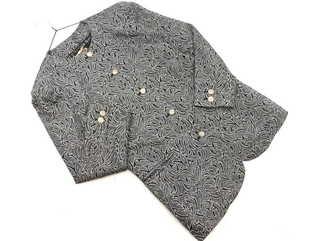 gk 伊太利屋 ジーケーイタリヤ ジャガード ノーカラー ジャケット