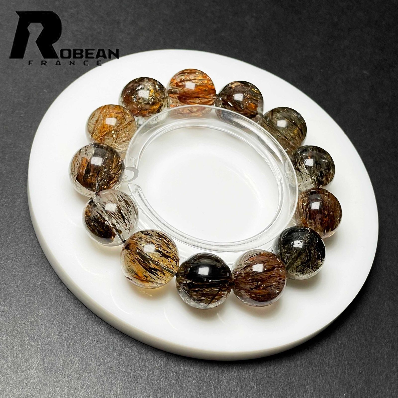 限定1個夢色 EU製 ☆ROBEAN・銅髪ルチルクォーツ☆ブレスレット 【一点