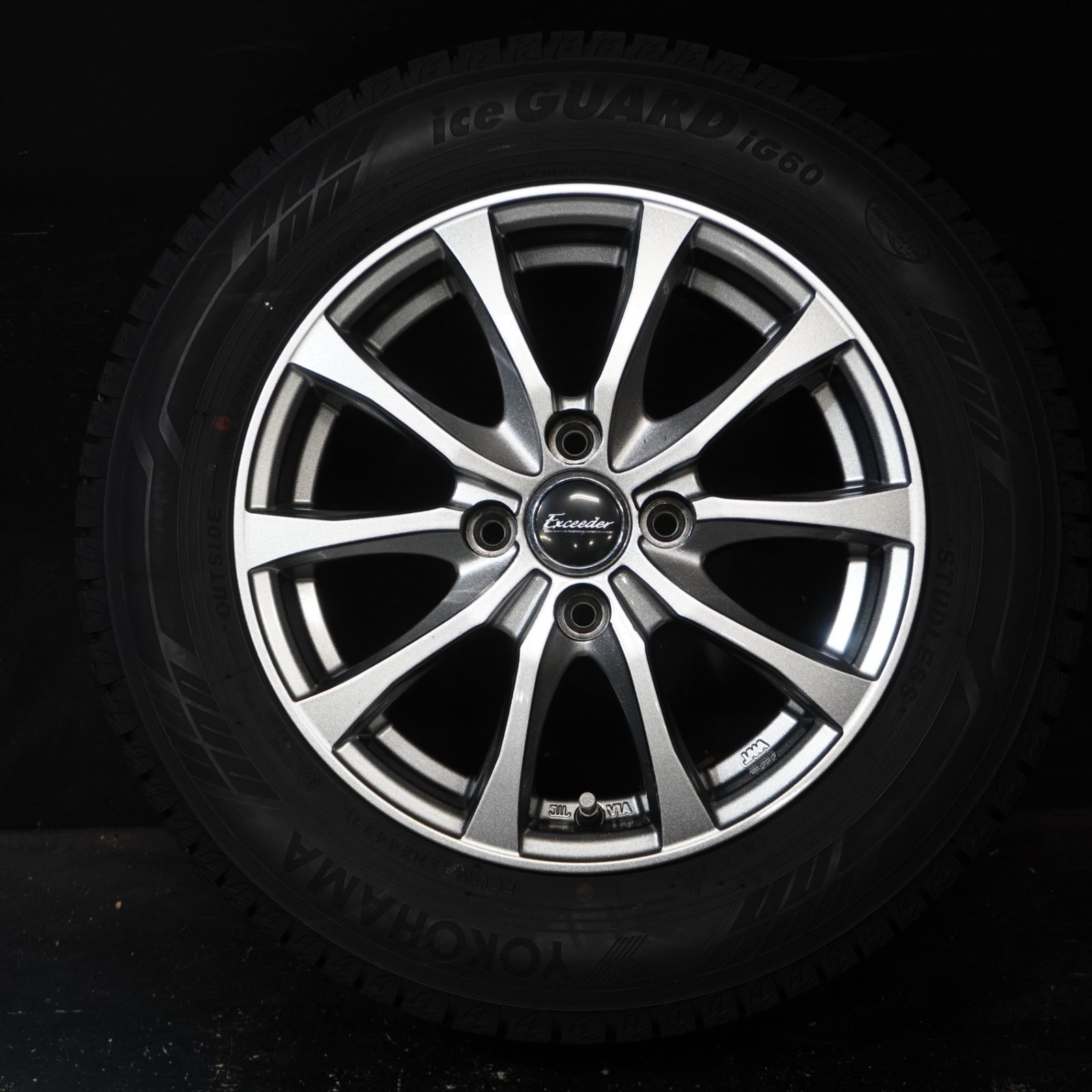 22年製 ヨコハマ iceGUARD iG 60 Exceeder 165 70 R 14 5 J 38 100 4 H 4本 スタッドレス ソリオ アクア スペイド マーチ ポルテ等 14インチ タイヤ ホイールセット