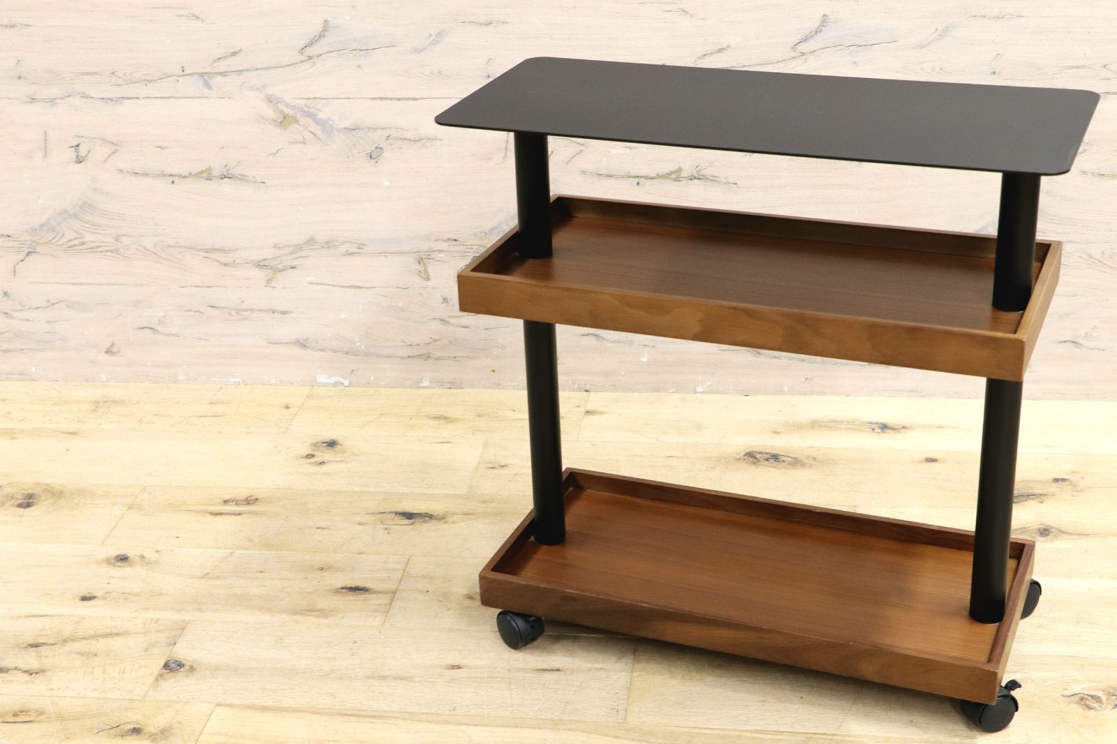 GMIK 685○ACTUS | アクタス OWN-S SIDE WAGON オウンエス サイドワゴン ウォールナット サイドテーブル 定価約2.9万 展示品