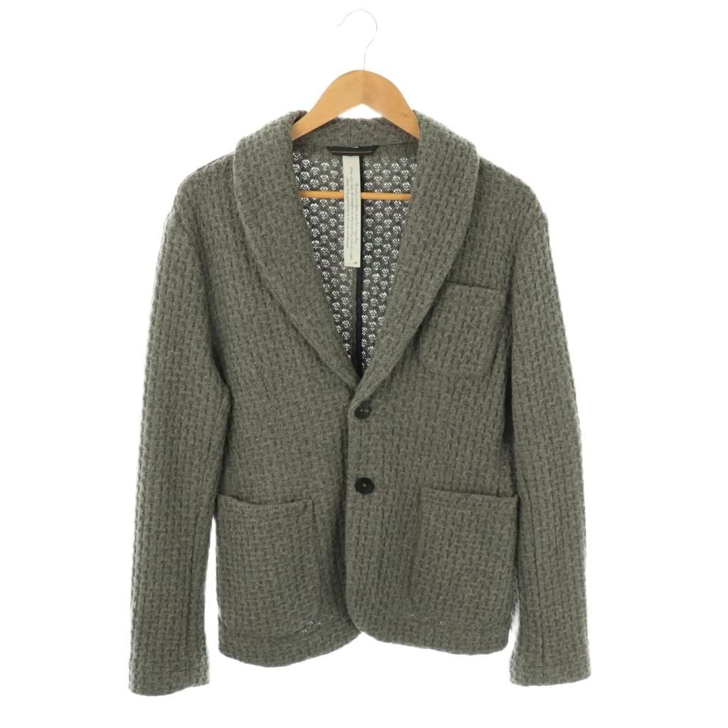 【中古】メイソンズ MASON'S ARCHIVIO STORICO ニット テーラードジャケット シングル 46 グレー /HK ■GY57 メンズ メイソンズ MASON'S ARCHIVIO STORICO ニット テーラードジャケット