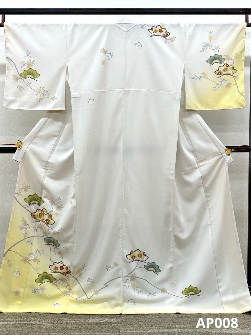 付け下げ 金駒 松 菊 桜 ポリエステル 躾糸付き ぼかし八掛 AP 008