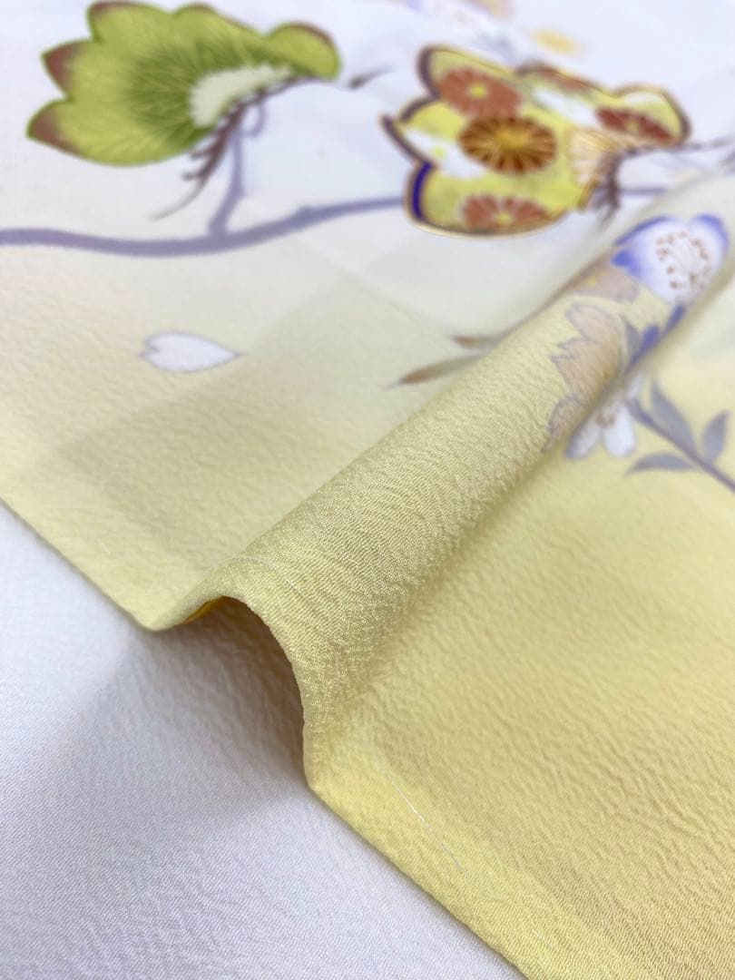 付け下げ 金駒 松 菊 桜 ポリエステル 躾糸付き ぼかし八掛 AP 008