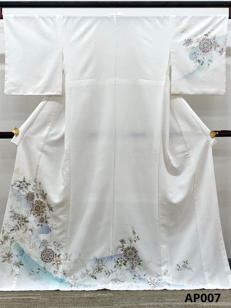 付け下げ 銀彩 金彩 グリッター箔 花 ポリエステル AP 007