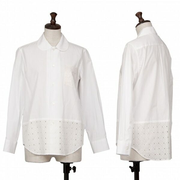 tricot COMME des GARCONS レースブラウス 長袖シャツ トリココムデギャルソンtricot COMME des GARCONS レース切替ラウンド