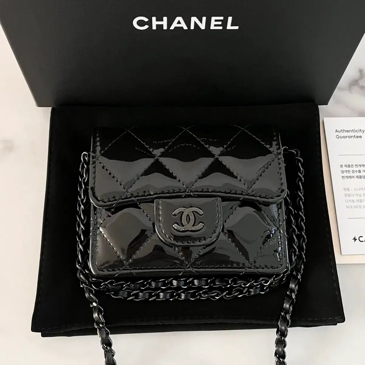 S級 CHANEL シャネル ブラック ペンダント フラップ 宇田川 あこ アコーディオン チェーン 財布 バッグ WOC