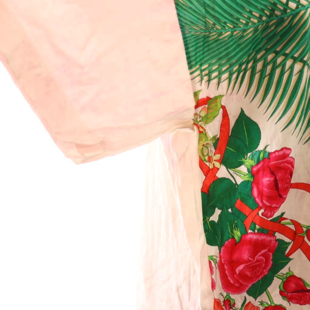 エルメス HERMES ヴィンテージ Tシャツ 総柄 花柄 M ピンク マルチ