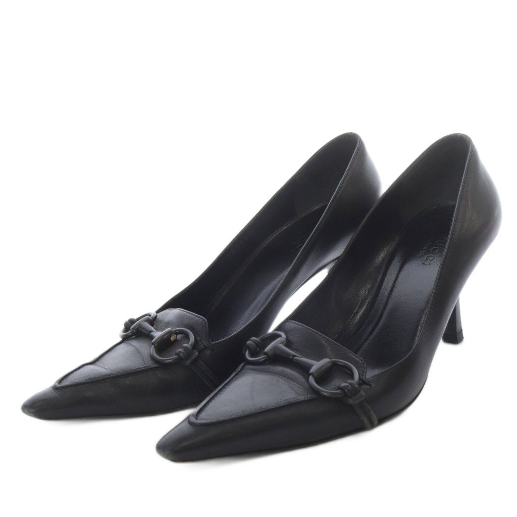 GUCCI ブラック ハイヒール パンプス 中古・古着通販】GUCCI (グッチ) GGキャンバスハイヒールパンプス