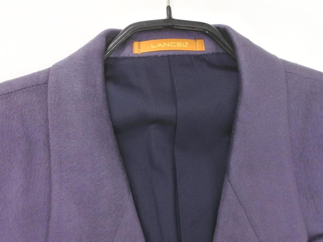 新品 LANCEL ランセル シルク混 テーラード ジャケット size96AB5/紫