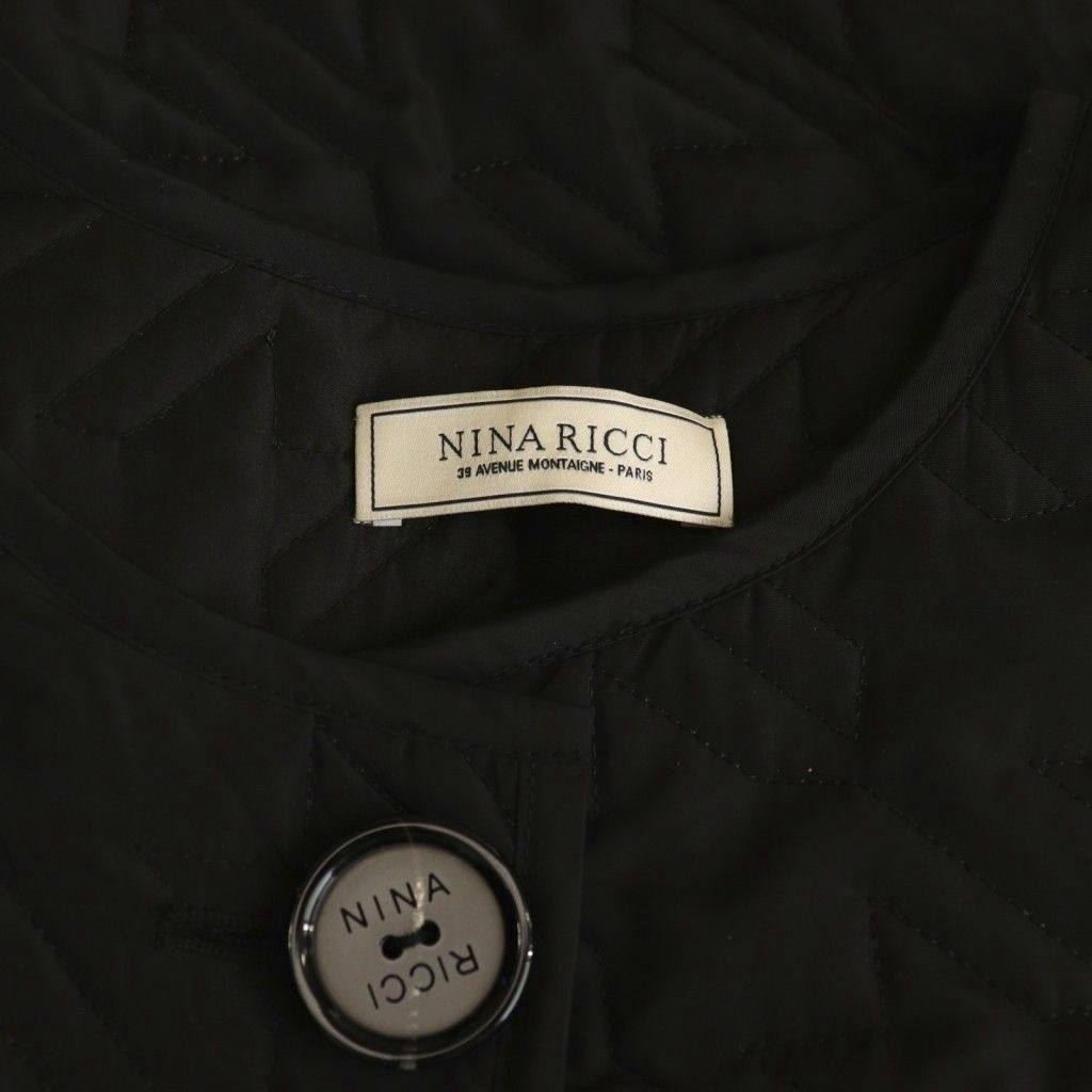 ニナリッチ NINA RICCI キルティングジャケット ノーカラージャケット