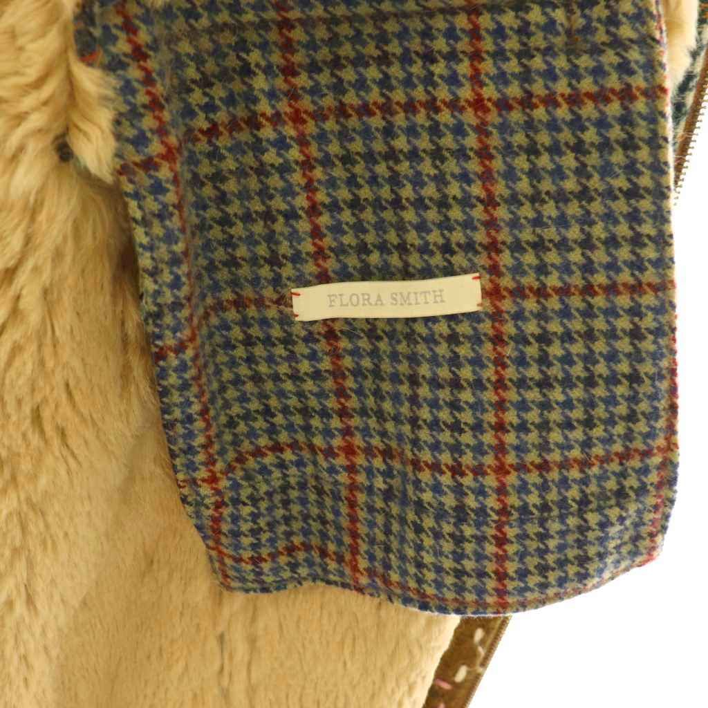 フローラスミス FLORA SMITH レザーコート ステッチ 40 ブラウン  