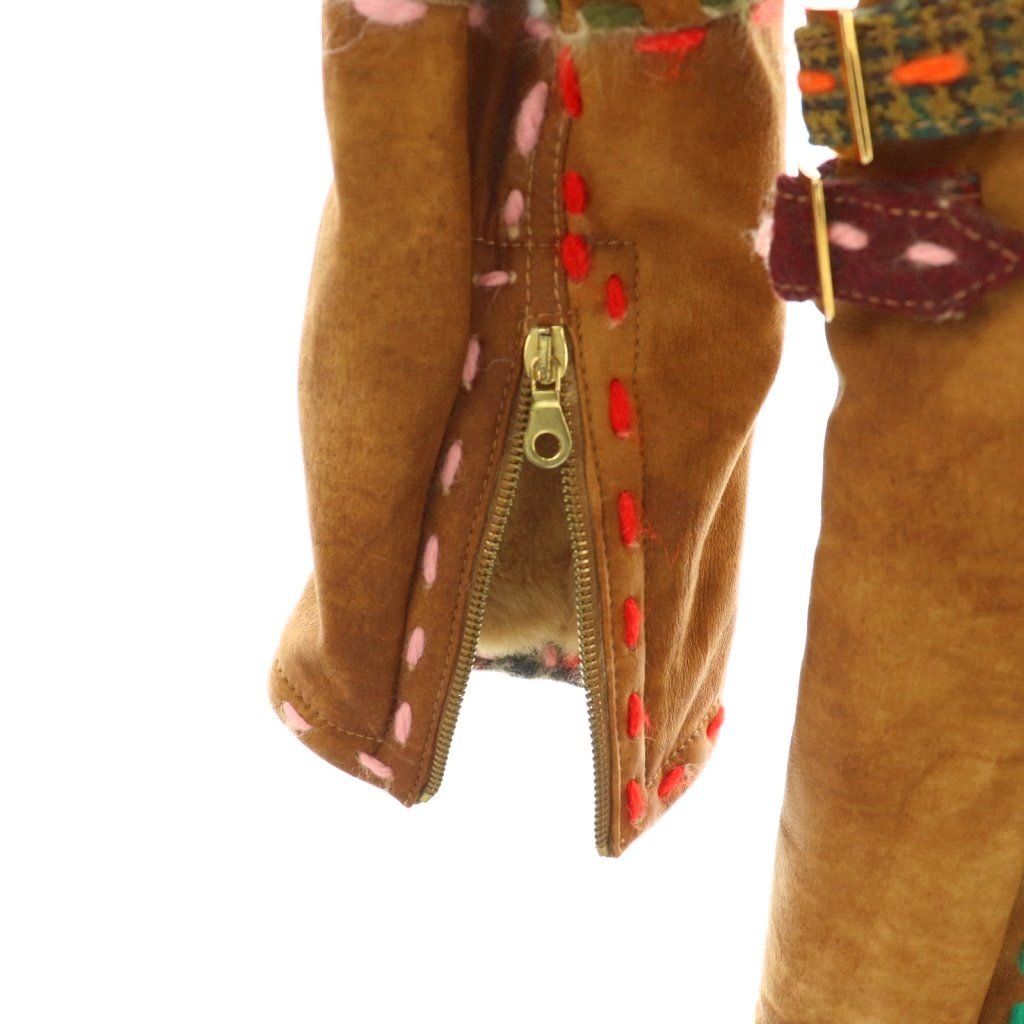 フローラスミス FLORA SMITH レザーコート ステッチ 40 ブラウン  