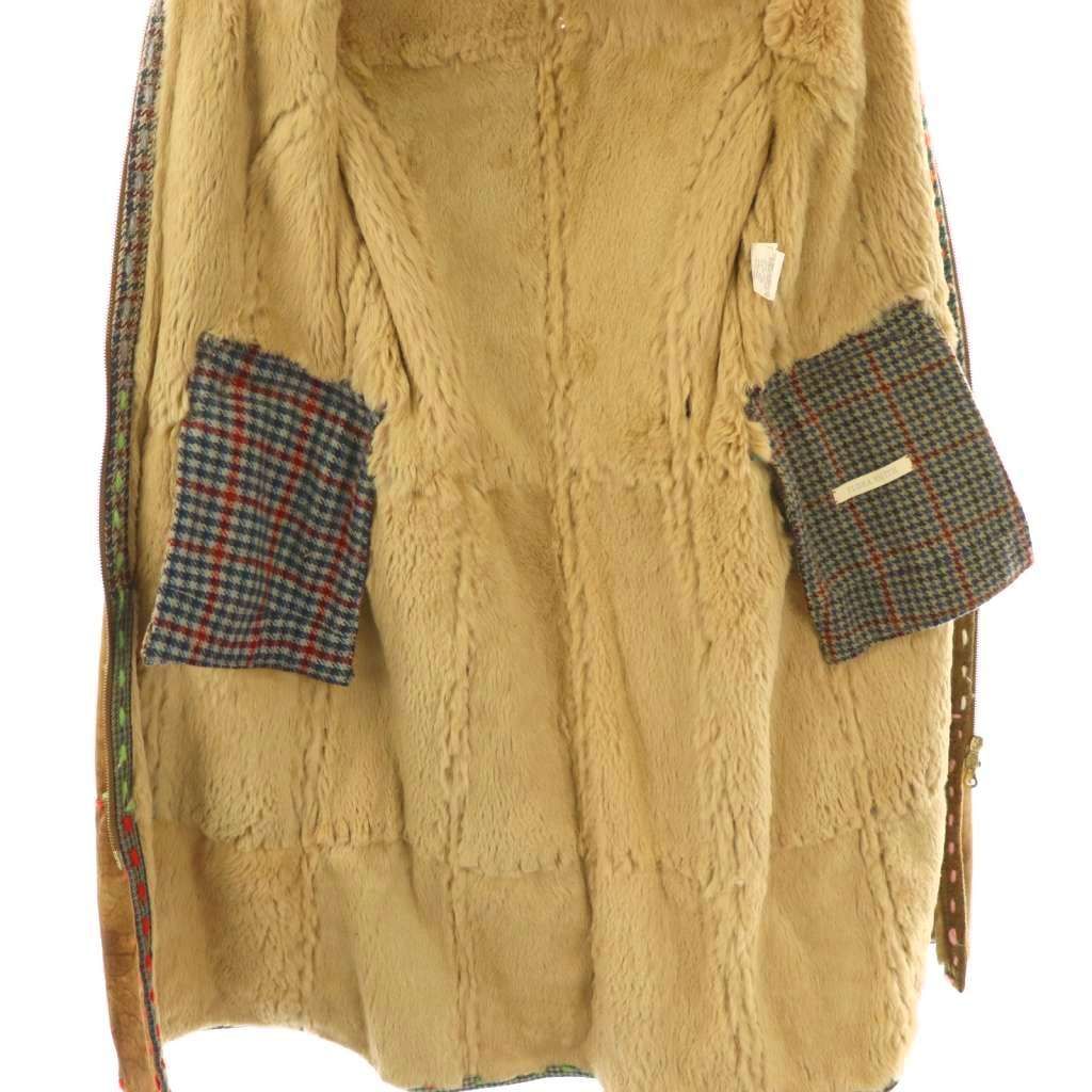 フローラスミス FLORA SMITH レザーコート ステッチ 40 ブラウン  