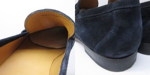  マグナーニ FLEX ローファー スエード レザー ストラップ 革靴 スリッポン 42 約27 cm 紺 ネイビー IBO 83 1206 その他 靴