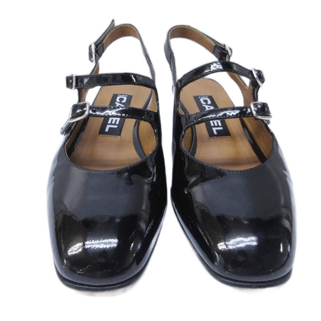 カレル CAREL パンプス エナメル レザー バックストラップ オープン