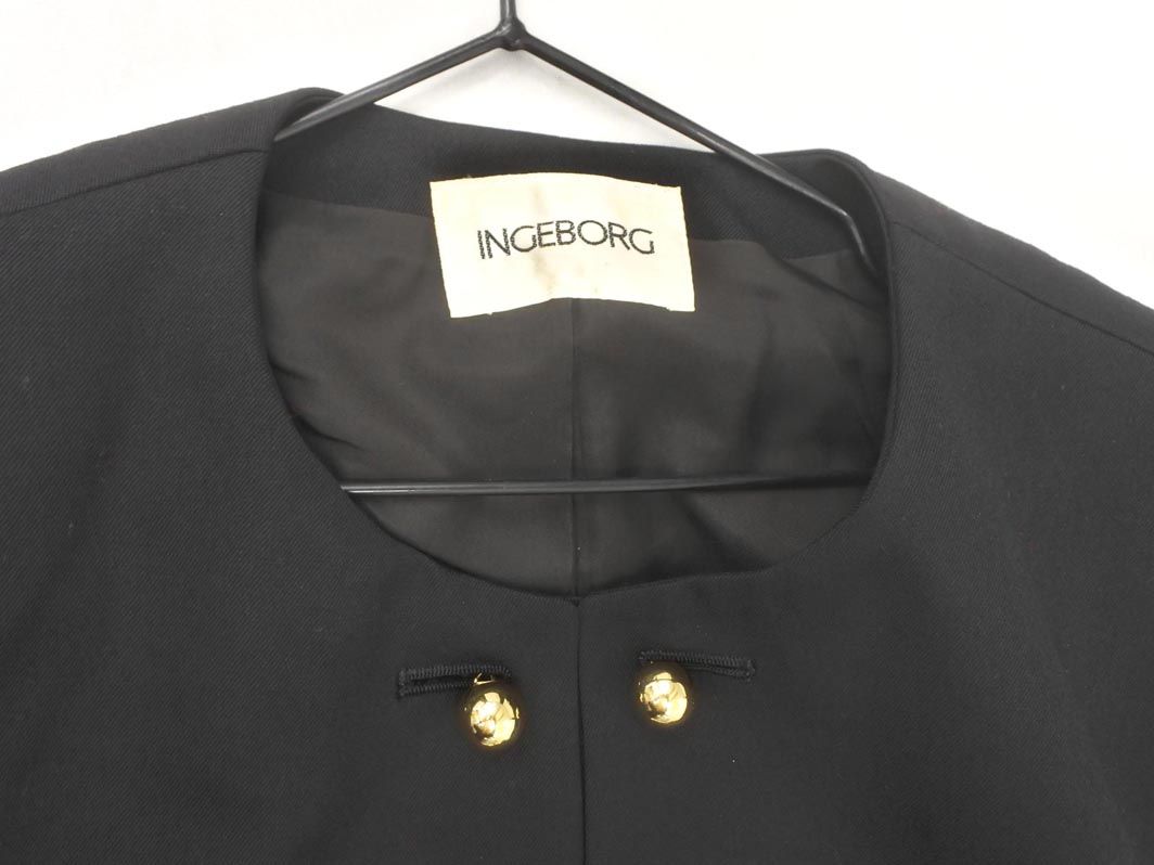 INGEBORG インゲボルグ ウール100% ダブルボタン ジャケット ロング
