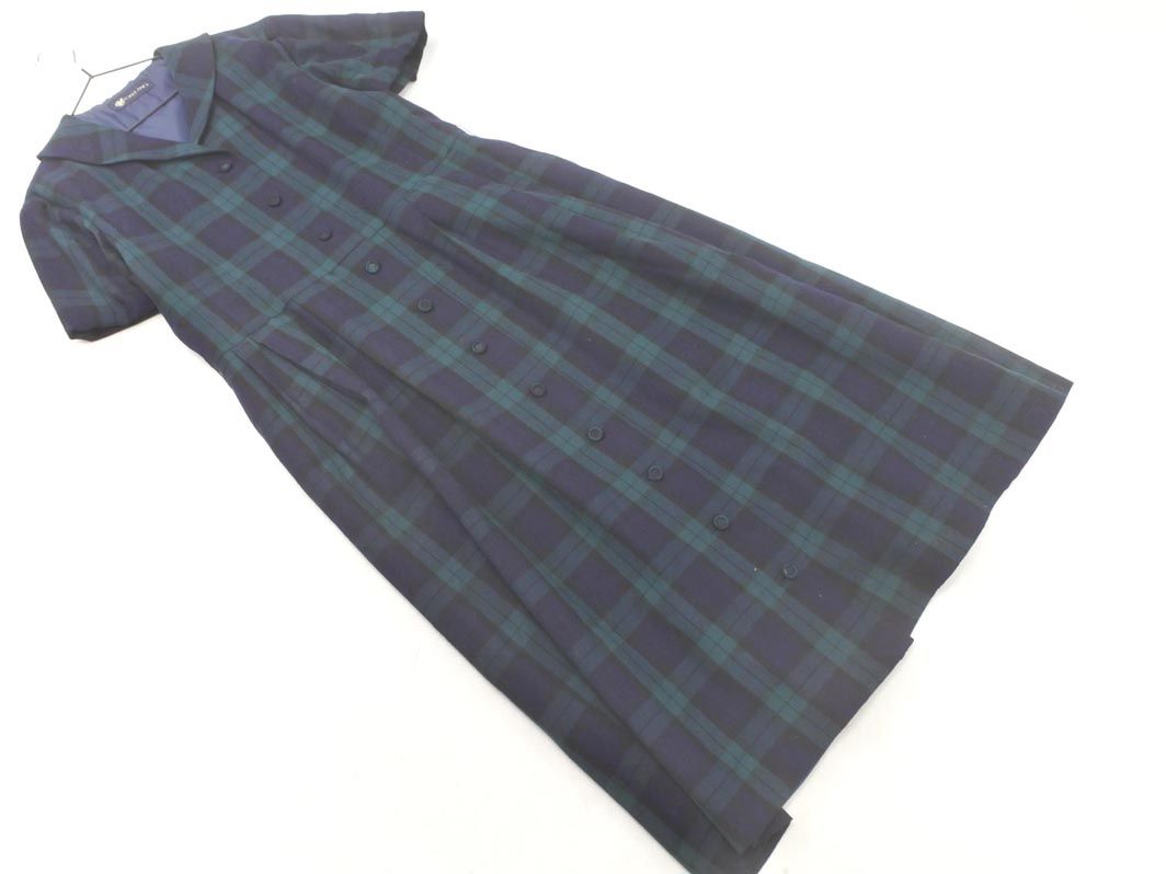 YORKLAND ヨークランド ウール100% チェック シャツ ワンピース