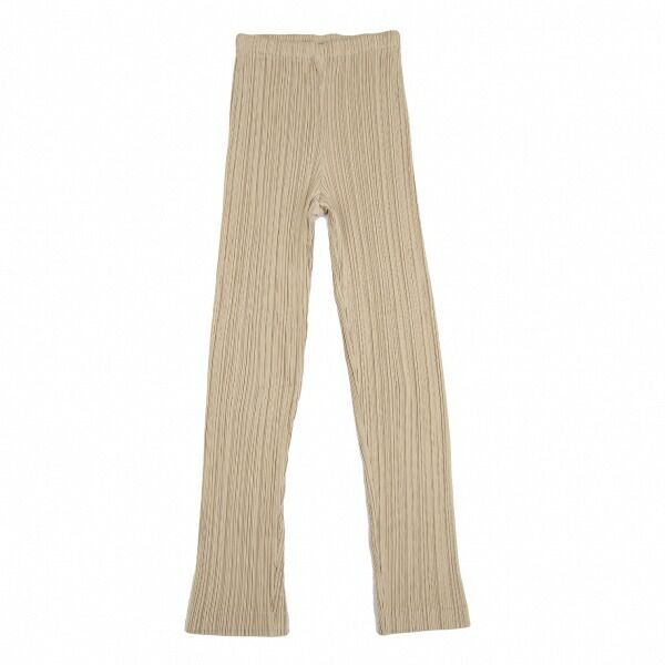 イッセイミヤケISSEY MIYAKE プリーツストレートパンツ ベージュS