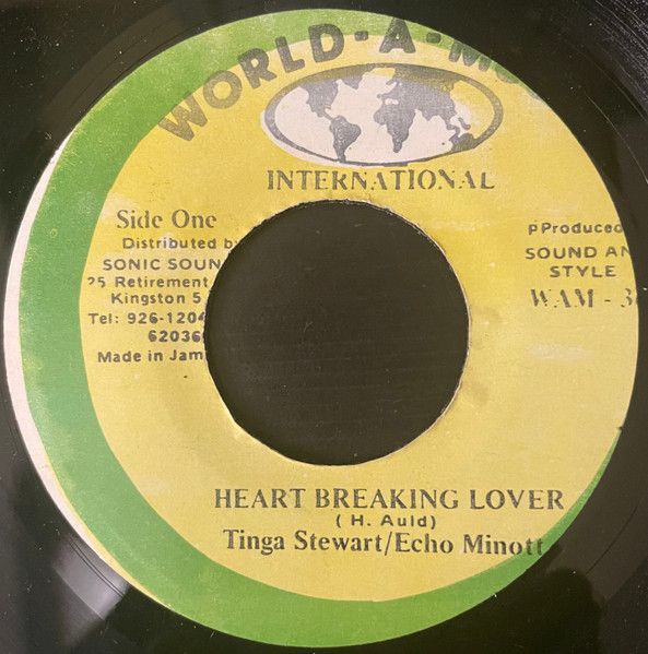 ジャマイカ国歌　レコード ジャマイカ7” Tinga Stewart, Echo Minott Heart Breaking Lover
