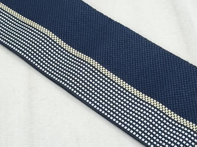 平和屋着物男性 角帯 紬地 幾何学文様 正絹 逸品 DAAZ3285ob