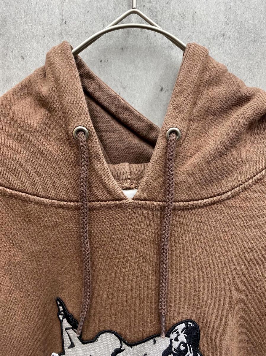 X-girl×HYSTERIC GLAMOUR エックスガール×ヒステリックグラマー コラボ パッチ フーディー パーカー sizeL/ブラウン ◆■◎レディース