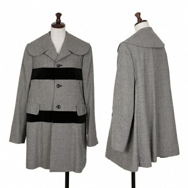 コムコム コムデギャルソンCOMME des GARCONSベロア切替千鳥格子丸襟