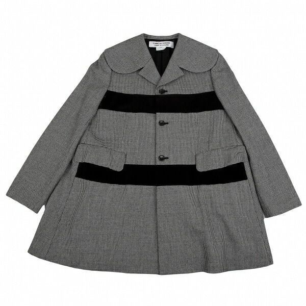 コムコム コムデギャルソンCOMME des GARCONSベロア切替千鳥格子丸襟