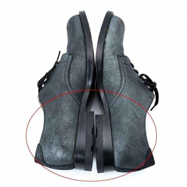 コムデギャルソンCOMME des GARCONS グリッターレザーシューズ グレー