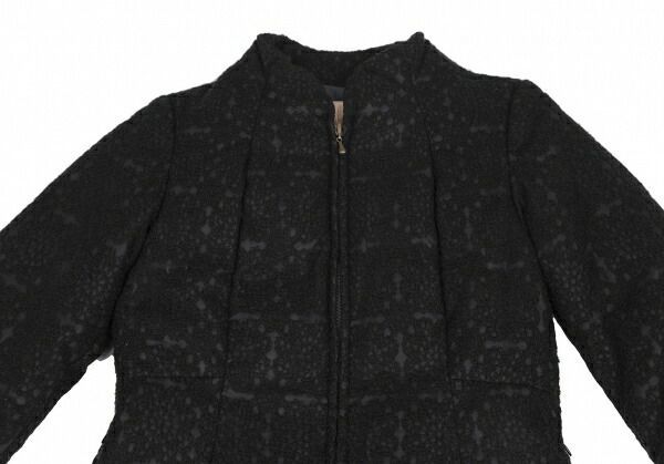 シビラSybilla 柄刺繍ダウンコート 紺黒M 節約