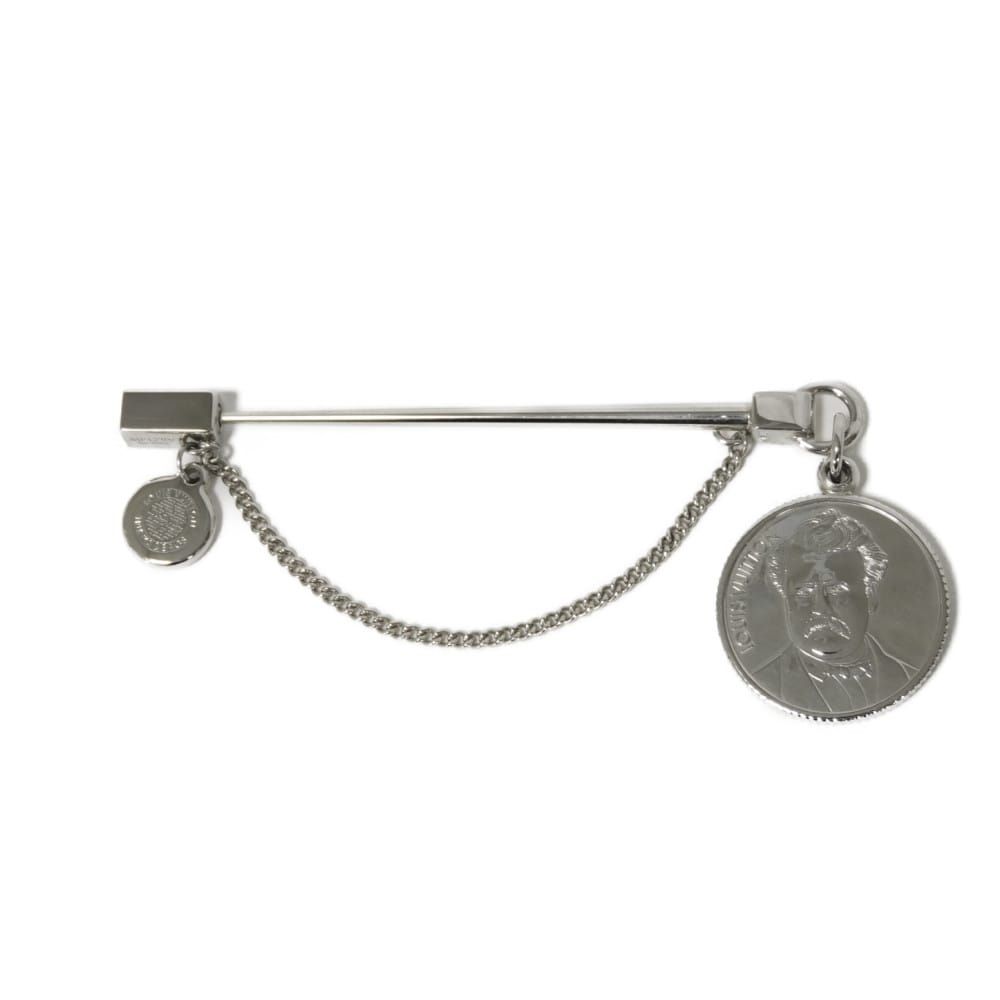 LOUIS VUITTON ルイ ヴィトン トラベラースタンプス アーカイヴ ポスター チェーン メダル コイン ピンブローチ LVサークル LVロゴ シルバー ブローチ MP 1799