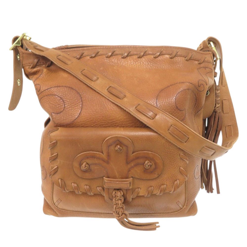 コーチ アナスイ ANNA SUI ダッフル レザー ブラウン ショルダーバッグ 茶 0967 COACH