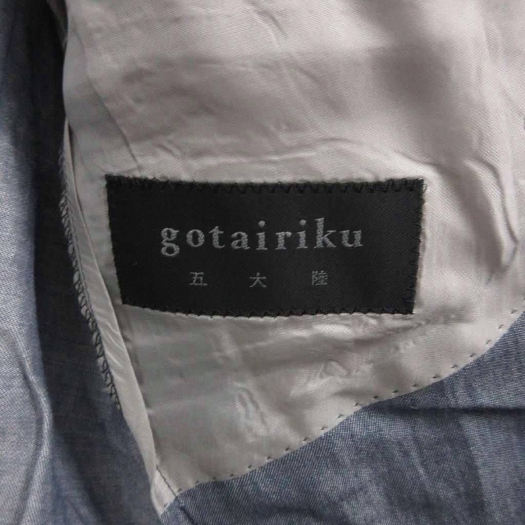 五大陸 gotairiku テーラードジャケット ブレザー リネン混 2B 青