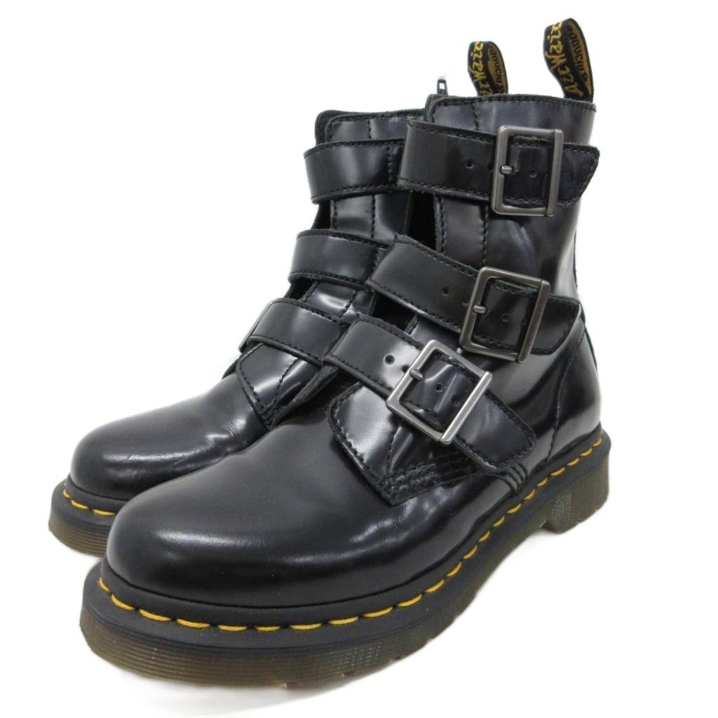 ドクターマーチン DR.MARTENS BLAKE ブレイク ベルトブーツ ベルテッドブーツ サイドジップ レザー 4 黒 ブラック